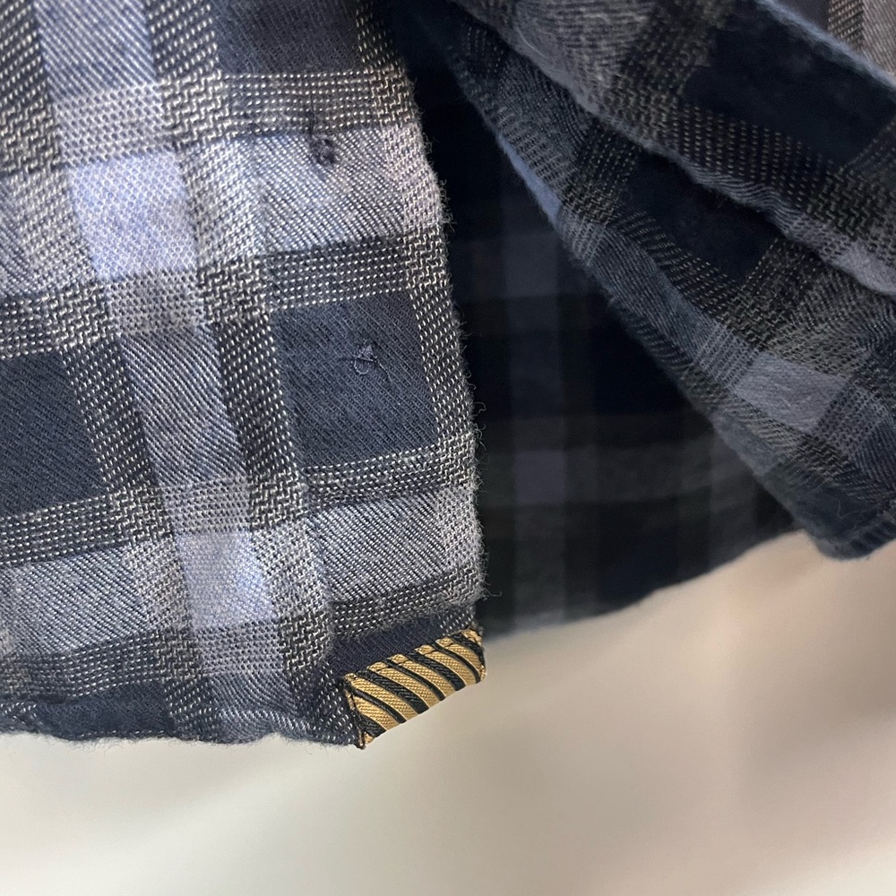 Billy Reid men’s blue plaid long sleeve‎ flannel shirt size medium casual - Picture 3 of 5